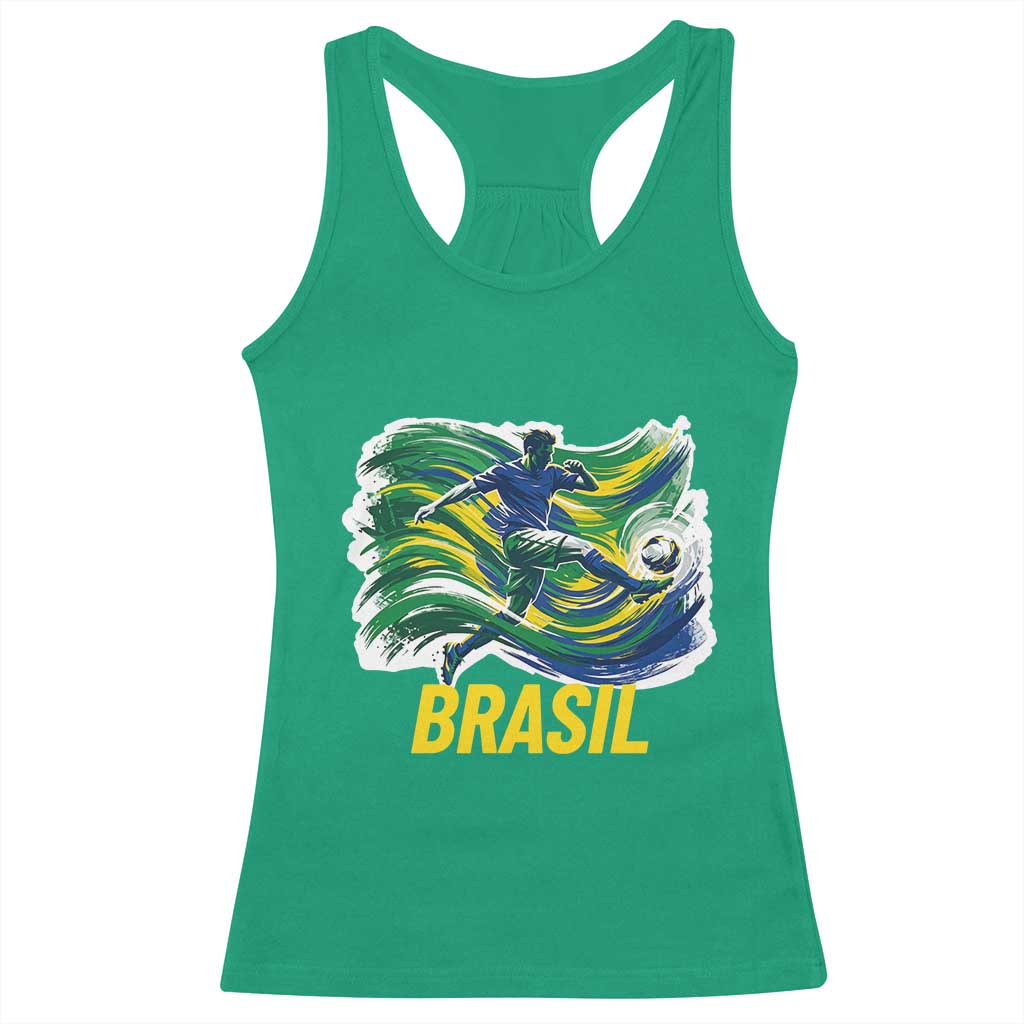 Brazil Soccer Brasil Flag Patriotic Sports Racerback Tank Top Brazilian Football Fan Supporter