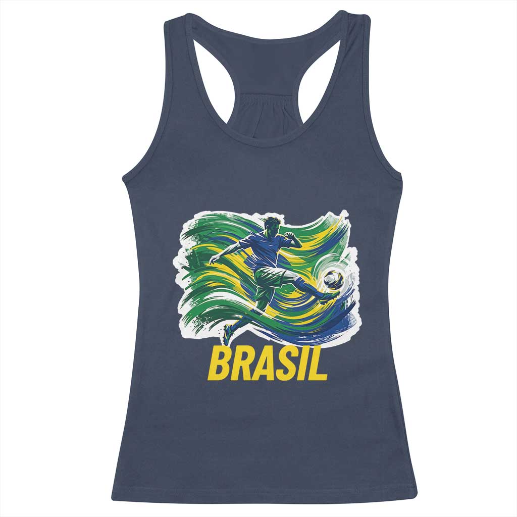 Brazil Soccer Brasil Flag Patriotic Sports Racerback Tank Top Brazilian Football Fan Supporter