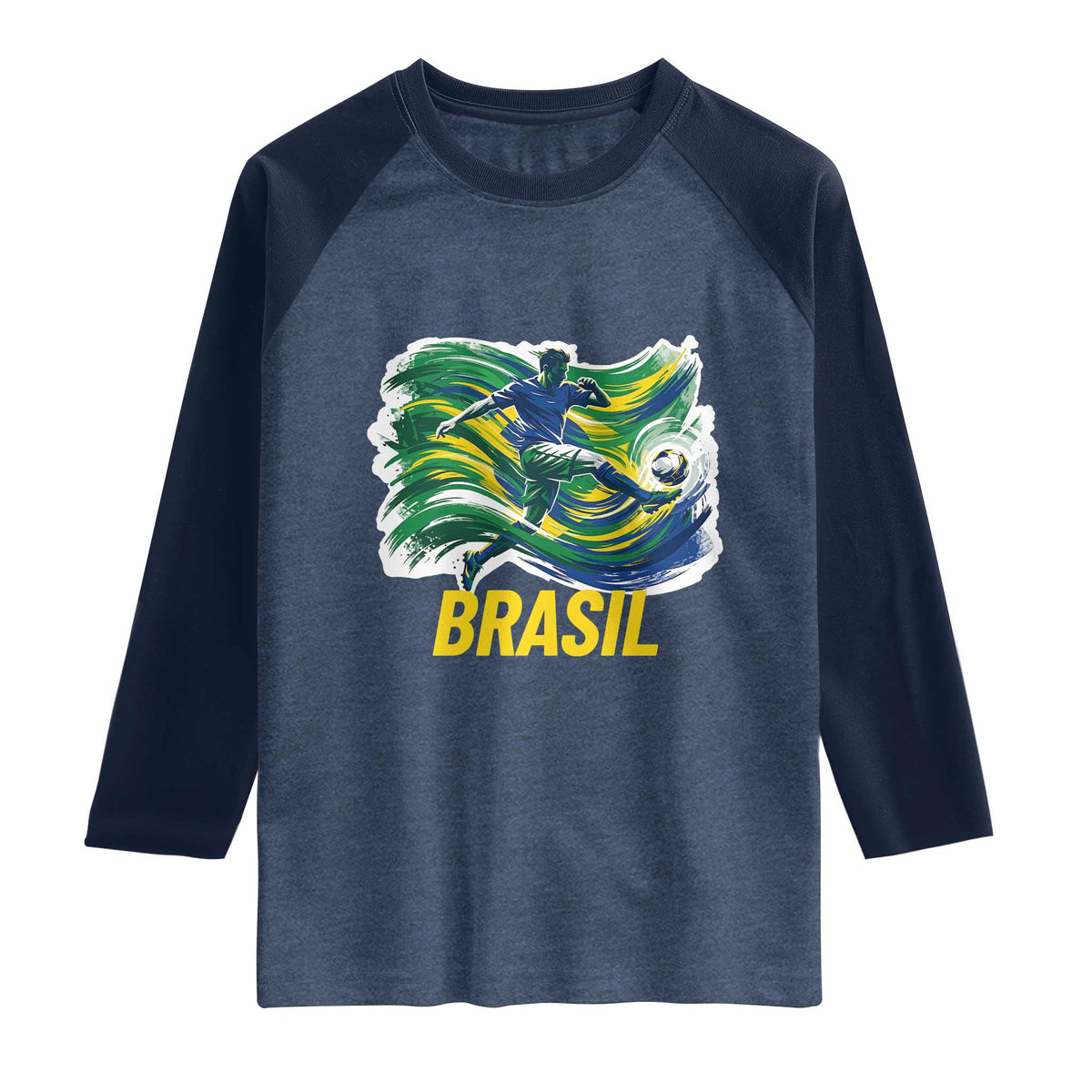 Brazil Soccer Brasil Flag Patriotic Sports Raglan Shirt Brazilian Football Fan Supporter