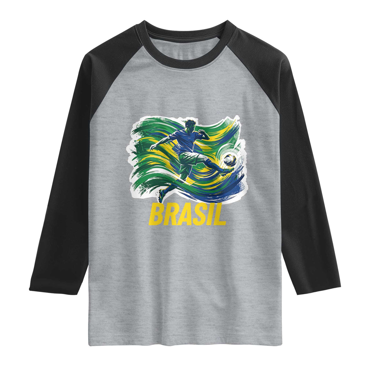 Brazil Soccer Brasil Flag Patriotic Sports Raglan Shirt Brazilian Football Fan Supporter