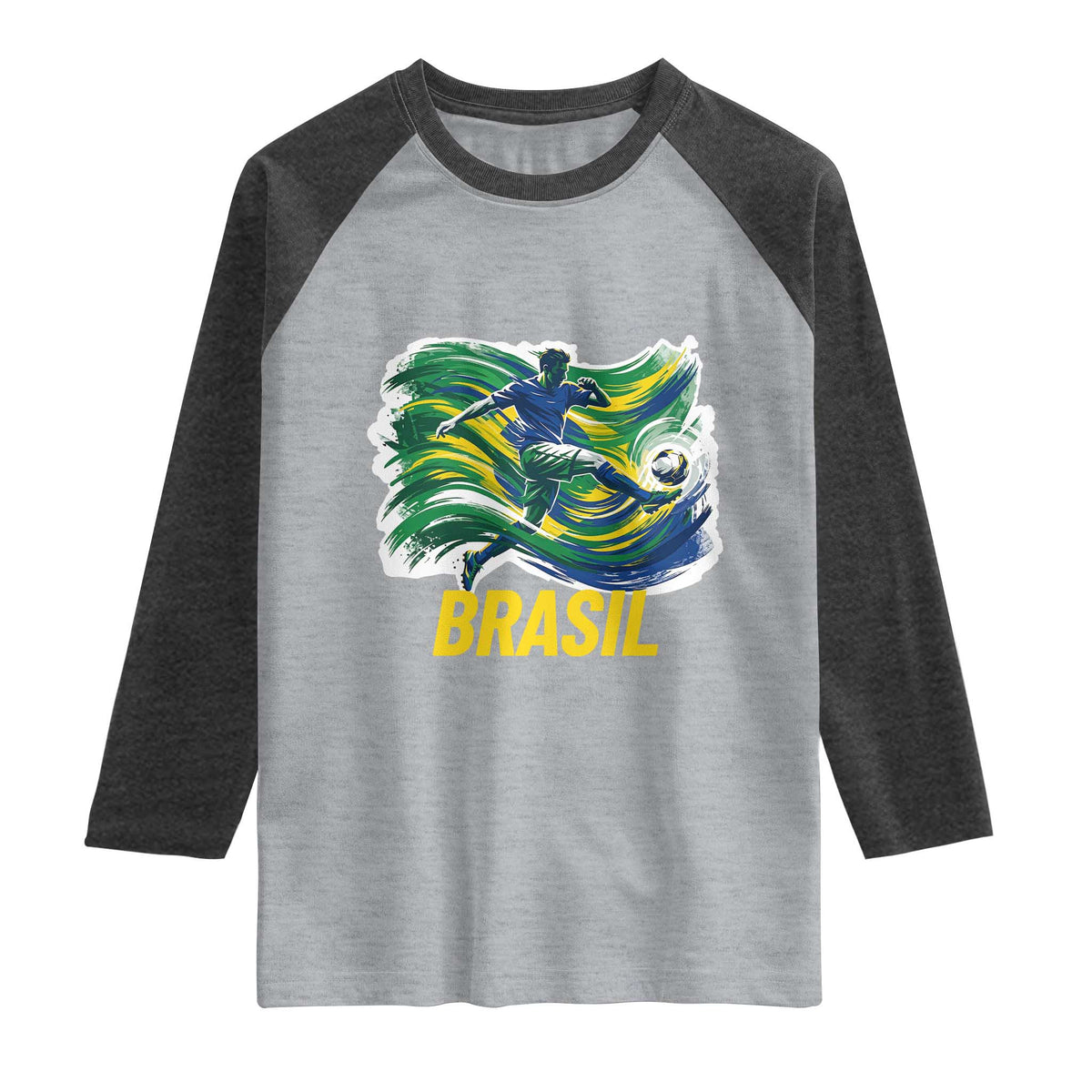Brazil Soccer Brasil Flag Patriotic Sports Raglan Shirt Brazilian Football Fan Supporter