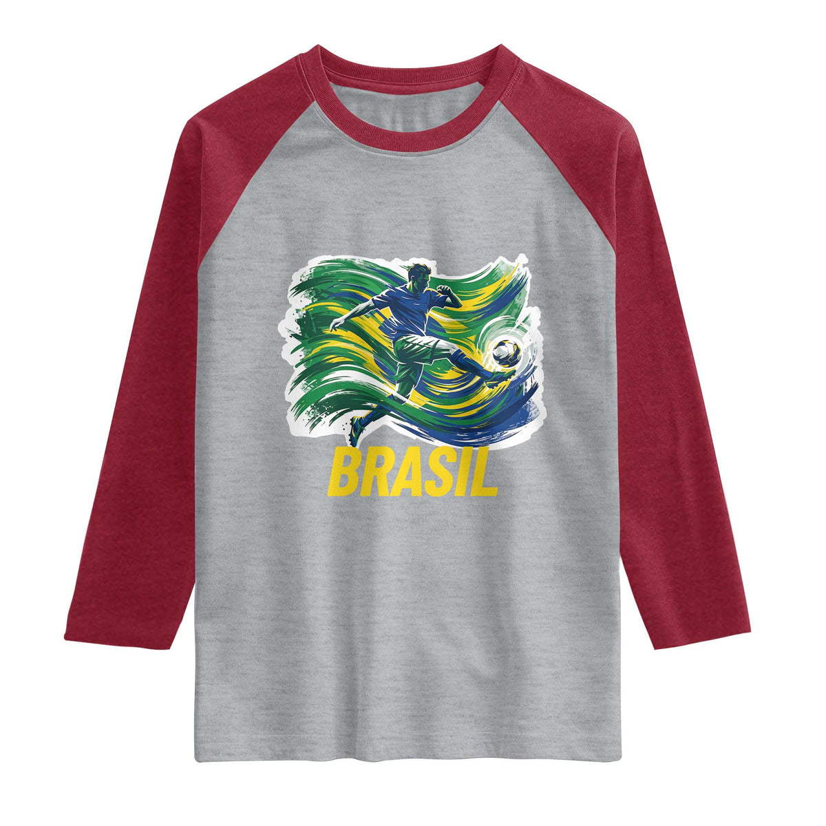 Brazil Soccer Brasil Flag Patriotic Sports Raglan Shirt Brazilian Football Fan Supporter