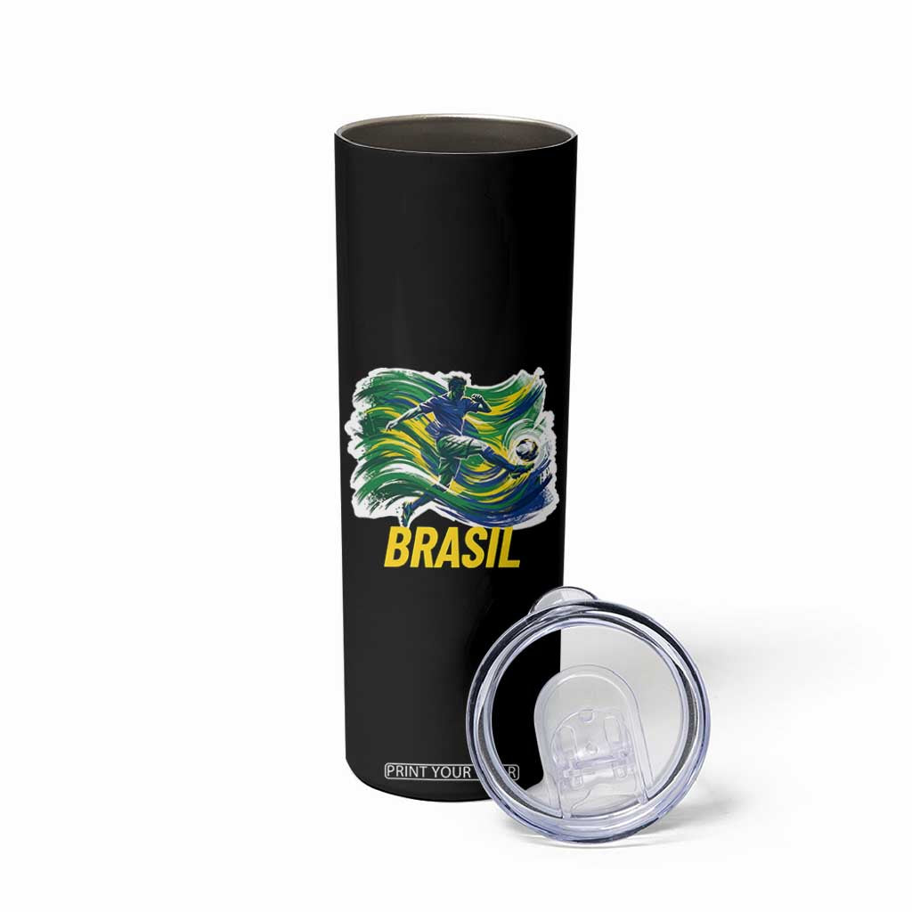 Brazil Soccer Brasil Flag Patriotic Sports Skinny Tumbler Brazilian Football Fan Supporter TS14 Print Your Wear