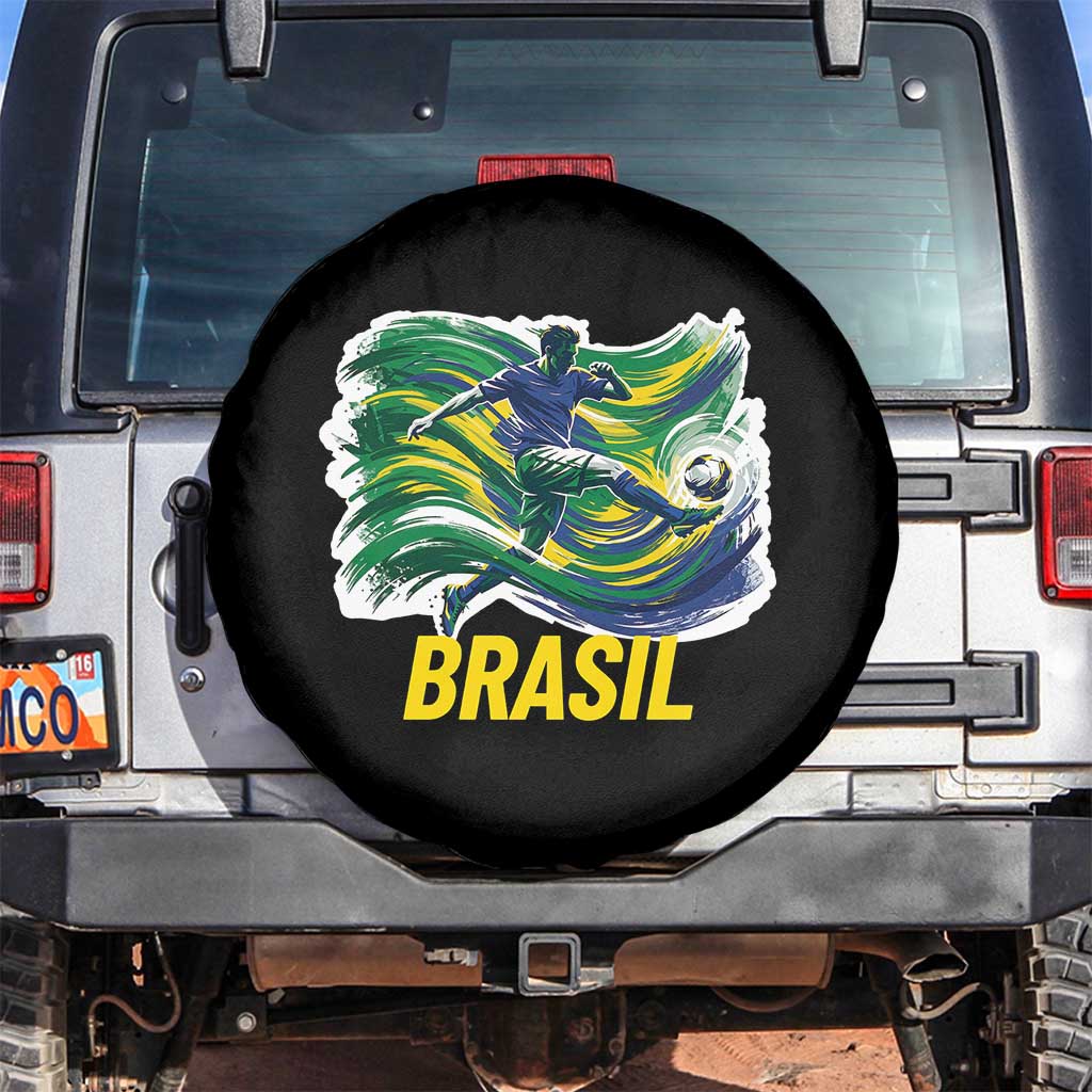 Brazil Soccer Brasil Flag Patriotic Sports Spare Tire Cover Brazilian Football Fan Supporter TS14 No hole Black Print Your Wear
