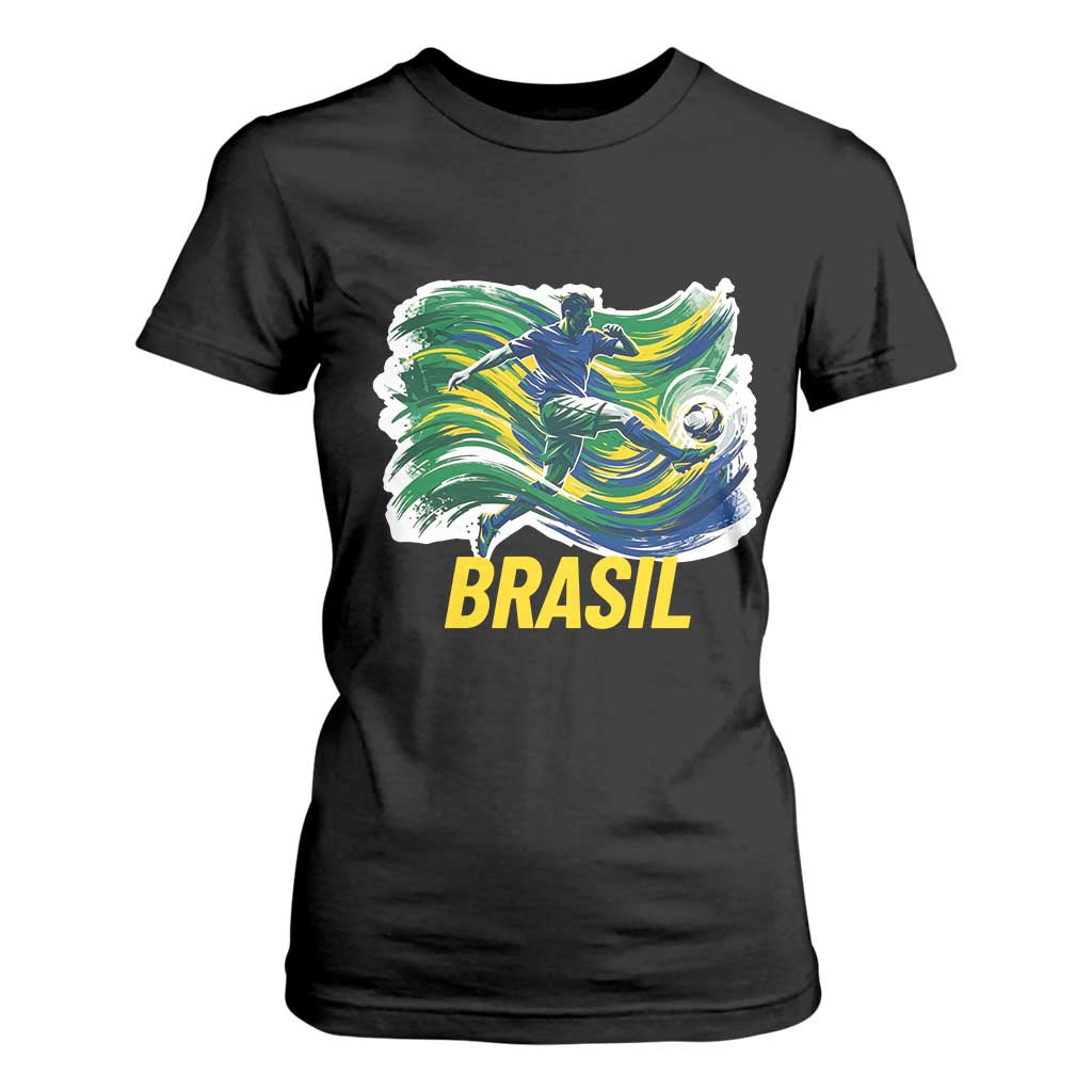Brazil Soccer Brasil Flag Patriotic Sports T Shirt For Women Brazilian Football Fan Supporter