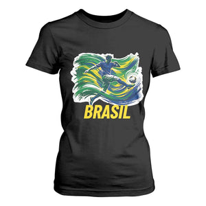 Brazil Soccer Brasil Flag Patriotic Sports T Shirt For Women Brazilian Football Fan Supporter