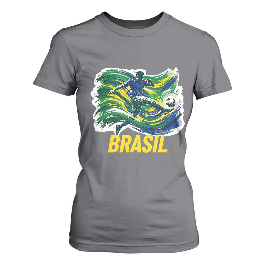 Brazil Soccer Brasil Flag Patriotic Sports T Shirt For Women Brazilian Football Fan Supporter