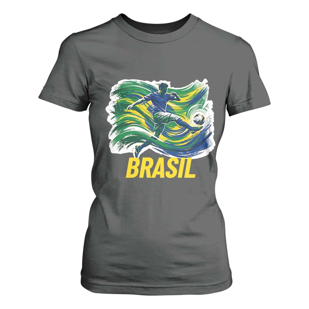 Brazil Soccer Brasil Flag Patriotic Sports T Shirt For Women Brazilian Football Fan Supporter