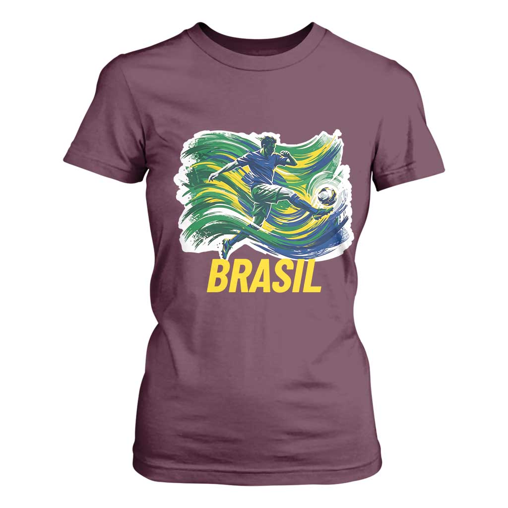 Brazil Soccer Brasil Flag Patriotic Sports T Shirt For Women Brazilian Football Fan Supporter