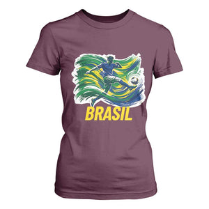 Brazil Soccer Brasil Flag Patriotic Sports T Shirt For Women Brazilian Football Fan Supporter