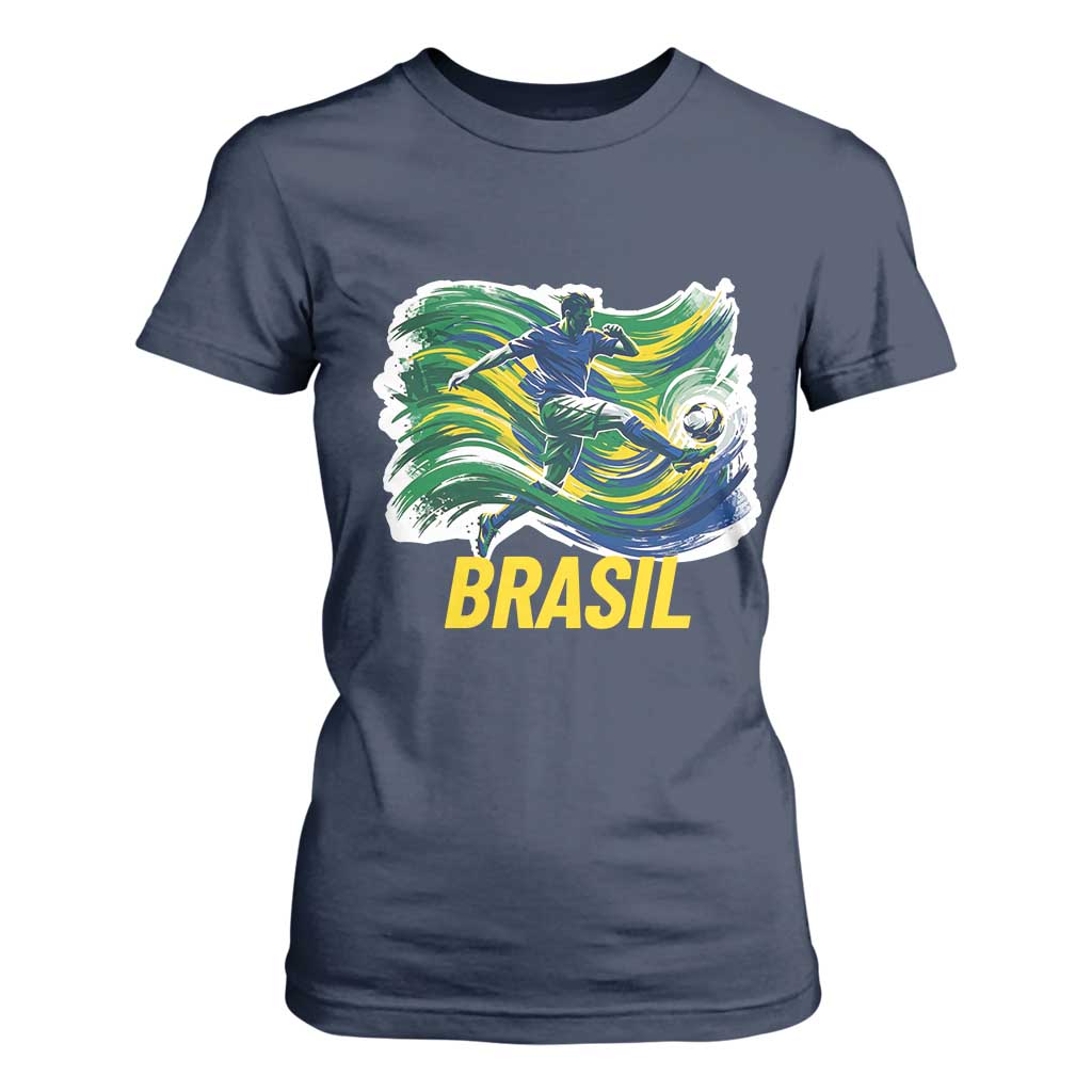 Brazil Soccer Brasil Flag Patriotic Sports T Shirt For Women Brazilian Football Fan Supporter
