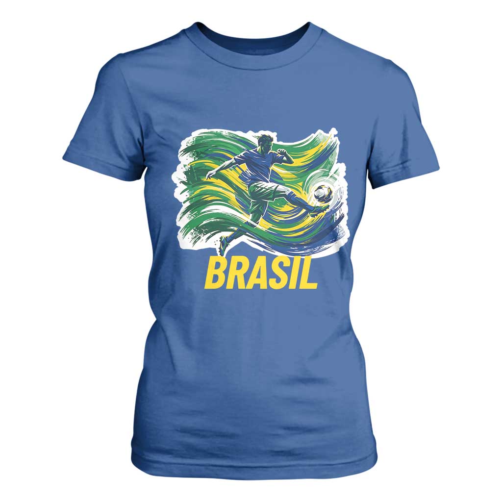 Brazil Soccer Brasil Flag Patriotic Sports T Shirt For Women Brazilian Football Fan Supporter