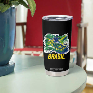 Brazil Soccer Brasil Flag Patriotic Sports Tumbler Cup Brazilian Football Fan Supporter TS14 Print Your Wear
