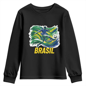 Brazil Soccer Brasil Flag Patriotic Sports Youth Sweatshirt Brazilian Football Fan Supporter