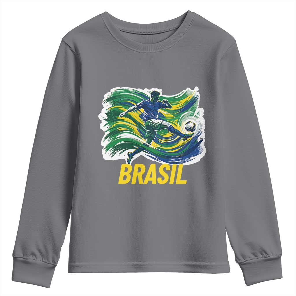 Brazil Soccer Brasil Flag Patriotic Sports Youth Sweatshirt Brazilian Football Fan Supporter