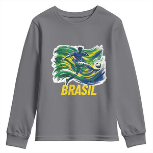 Brazil Soccer Brasil Flag Patriotic Sports Youth Sweatshirt Brazilian Football Fan Supporter