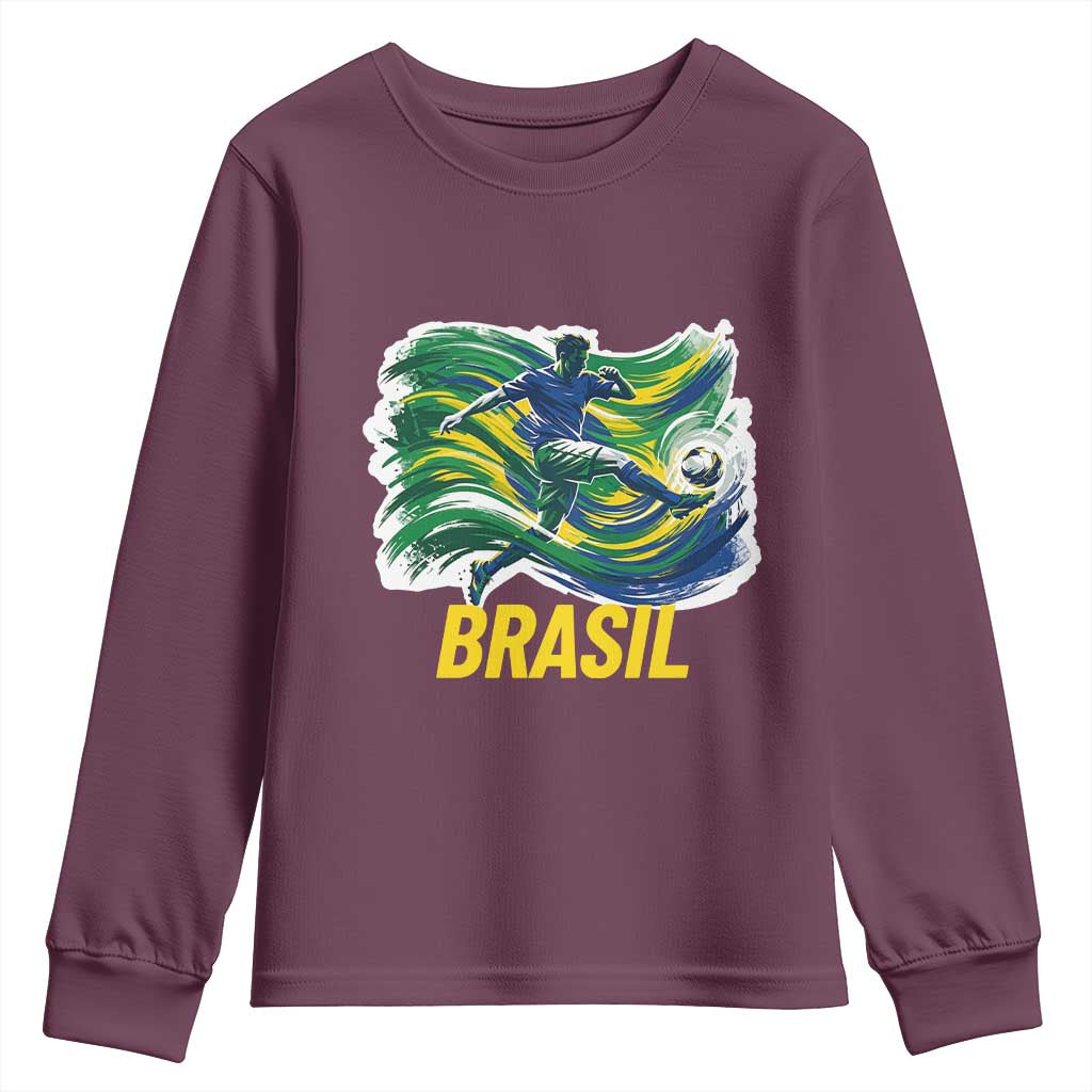 Brazil Soccer Brasil Flag Patriotic Sports Youth Sweatshirt Brazilian Football Fan Supporter