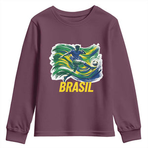 Brazil Soccer Brasil Flag Patriotic Sports Youth Sweatshirt Brazilian Football Fan Supporter