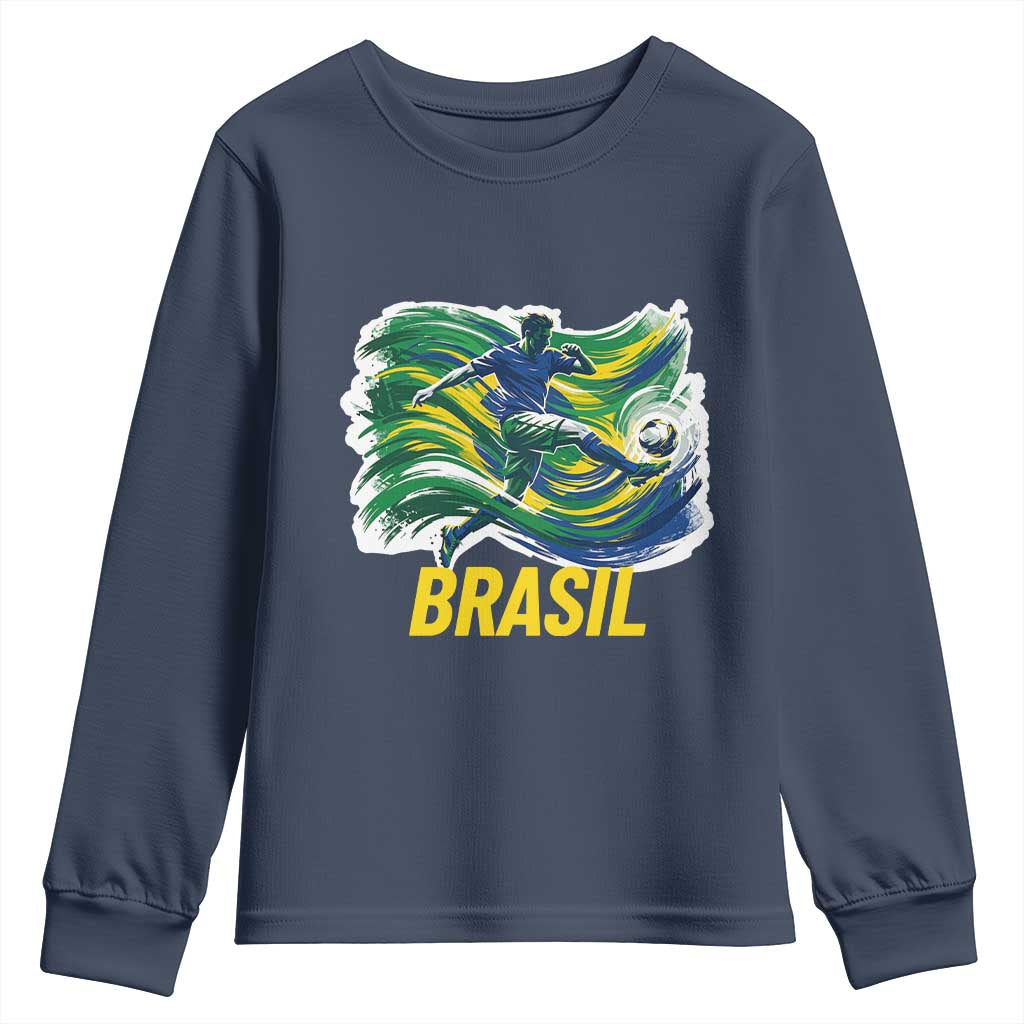 Brazil Soccer Brasil Flag Patriotic Sports Youth Sweatshirt Brazilian Football Fan Supporter