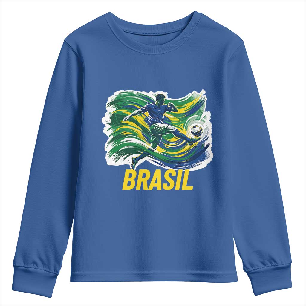 Brazil Soccer Brasil Flag Patriotic Sports Youth Sweatshirt Brazilian Football Fan Supporter