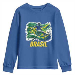 Brazil Soccer Brasil Flag Patriotic Sports Youth Sweatshirt Brazilian Football Fan Supporter