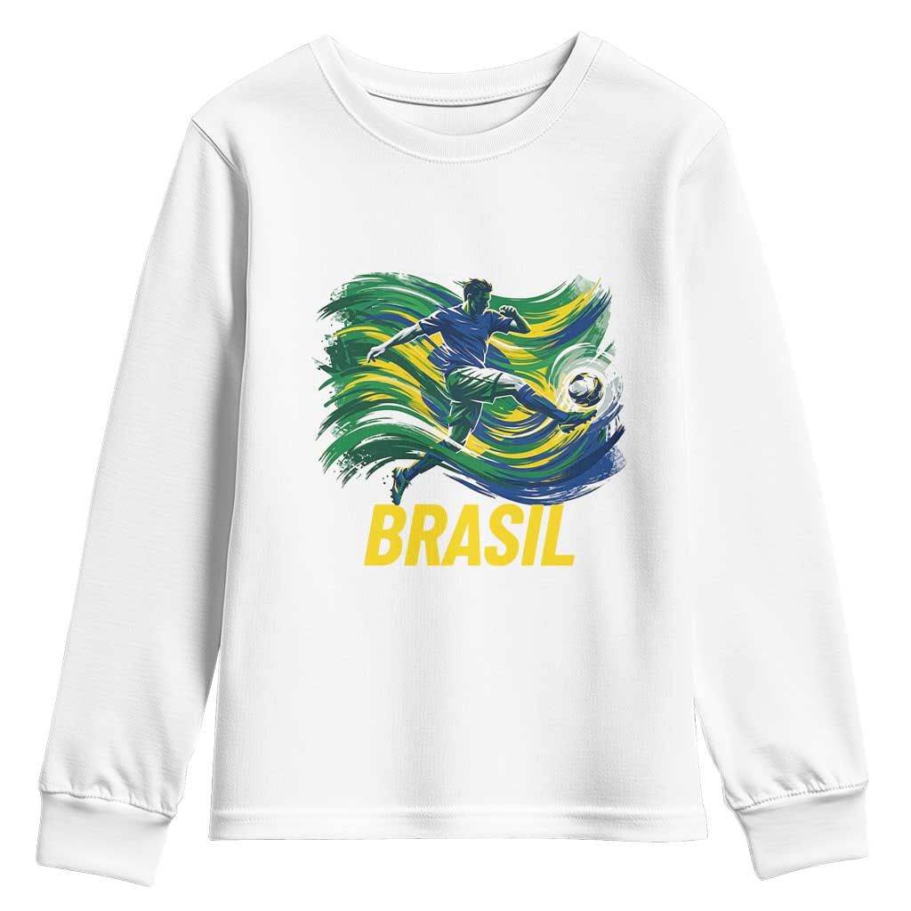 Brazil Soccer Brasil Flag Patriotic Sports Youth Sweatshirt Brazilian Football Fan Supporter
