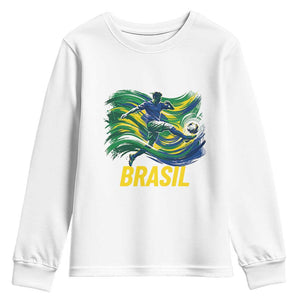 Brazil Soccer Brasil Flag Patriotic Sports Youth Sweatshirt Brazilian Football Fan Supporter