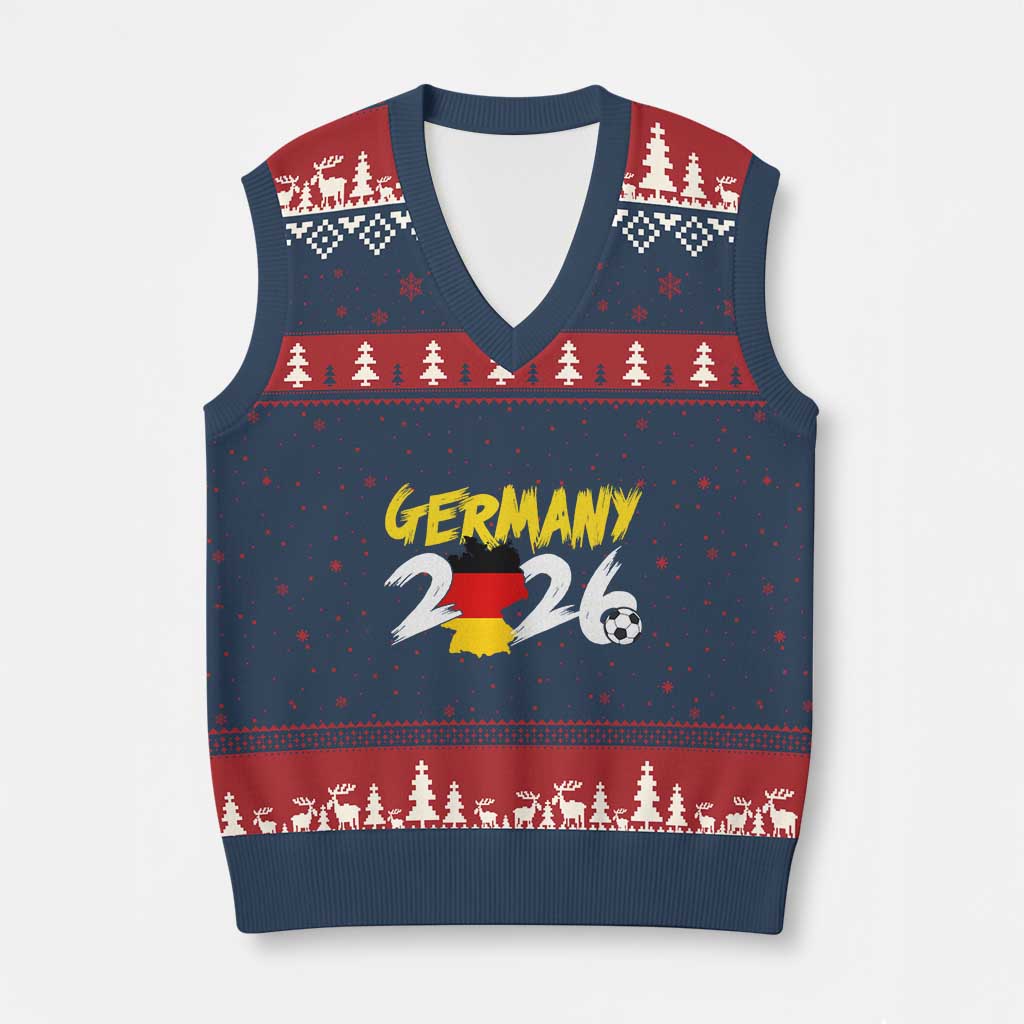 Deutschland Flag German Pride V-Neck Knit Sweater Vest Germany Soccer Lover Football Fans