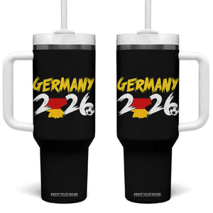Deutschland Flag German Pride Tumbler With Handle Germany Soccer Lover Football Fans TS14 One Size: 40 oz Black Print Your Wear