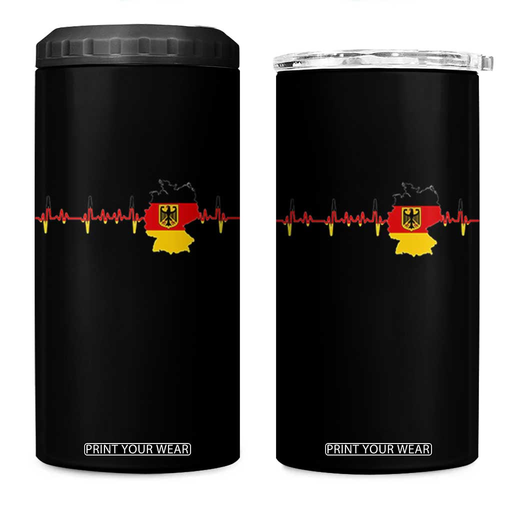 Deutschland Flag Eagle Vintage German Heritage Pride 4 in 1 Can Cooler Tumbler TS14 One Size: 16 oz Black Print Your Wear