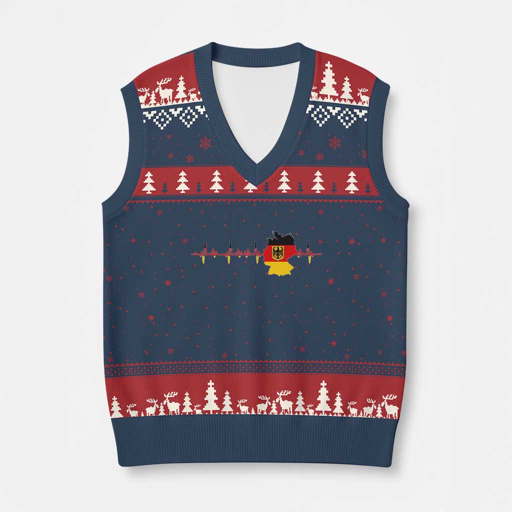 Deutschland Flag Eagle Vintage German Heritage Pride V-Neck Knit Sweater Vest