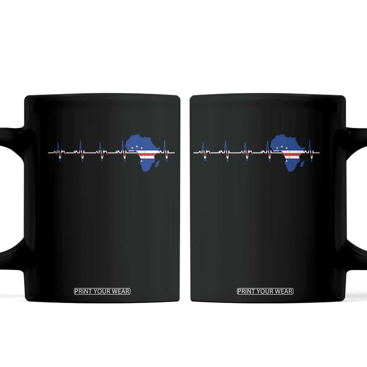 Germany Heartbeat EKG Deutschland Flag Map Coffee Mug TS14 Black Print Your Wear