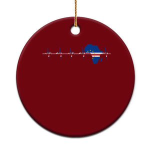Germany Heartbeat EKG Deutschland Flag Map Ceramic Ornament
