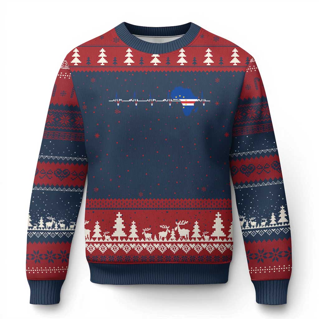 Germany Heartbeat EKG Deutschland Flag Map Ugly Christmas Sweater TS14 Navy Red Print Your Wear