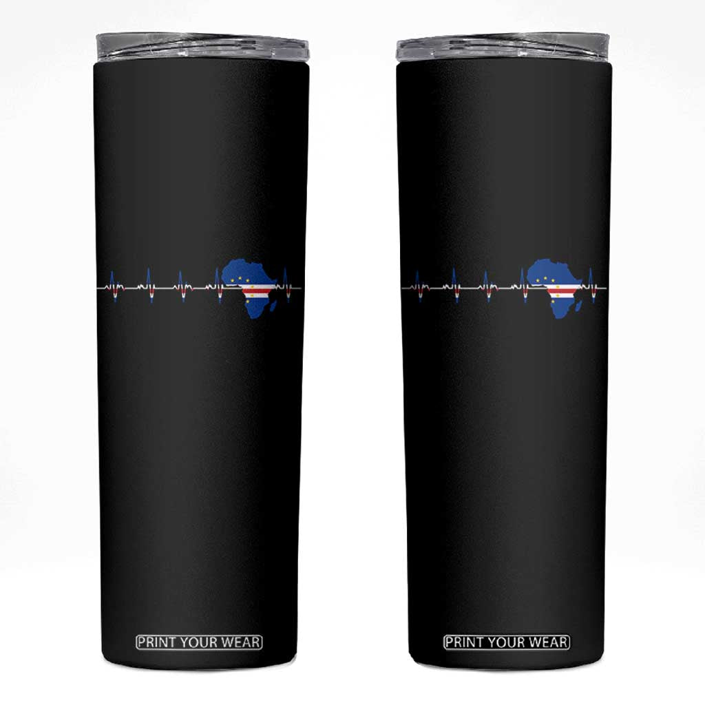 Germany Heartbeat EKG Deutschland Flag Map Skinny Tumbler TS14 Black Print Your Wear