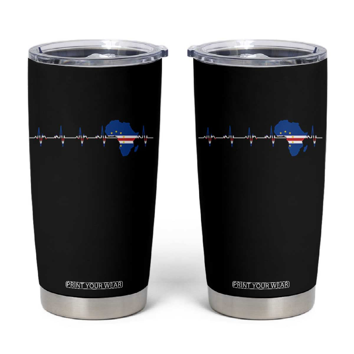 Germany Heartbeat EKG Deutschland Flag Map Tumbler Cup TS14 Black Print Your Wear