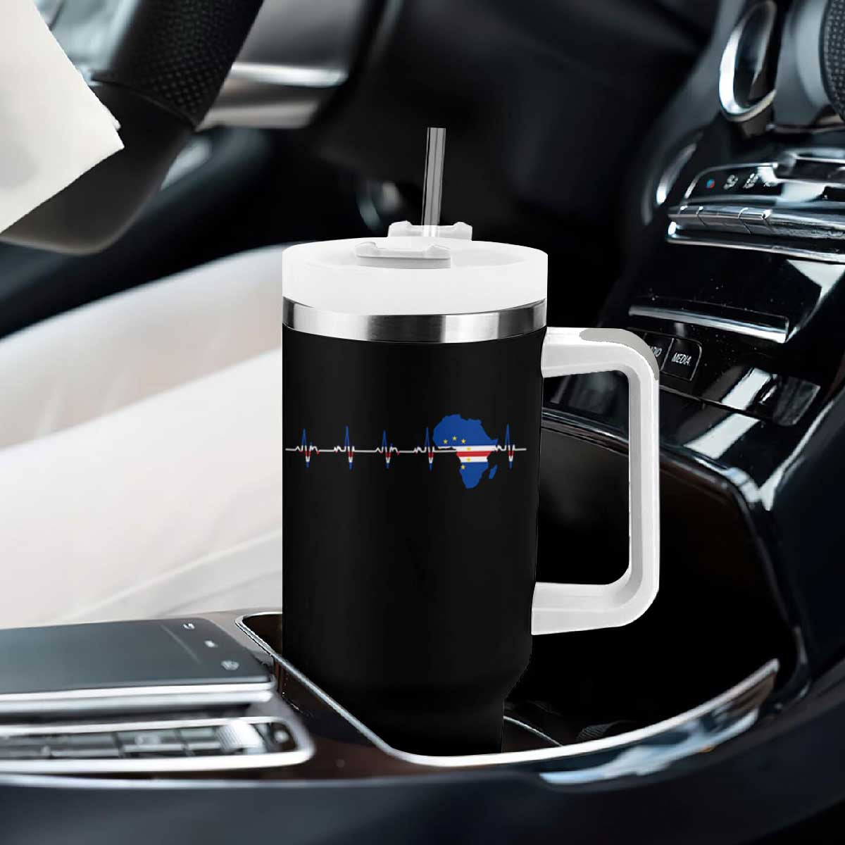 Germany Heartbeat EKG Deutschland Flag Map Tumbler With Handle TS14 Print Your Wear