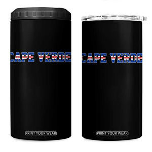 Cabo Verde Flag Cabo Verdean Pride 4 in 1 Can Cooler Tumbler TS14 One Size: 16 oz Black Print Your Wear