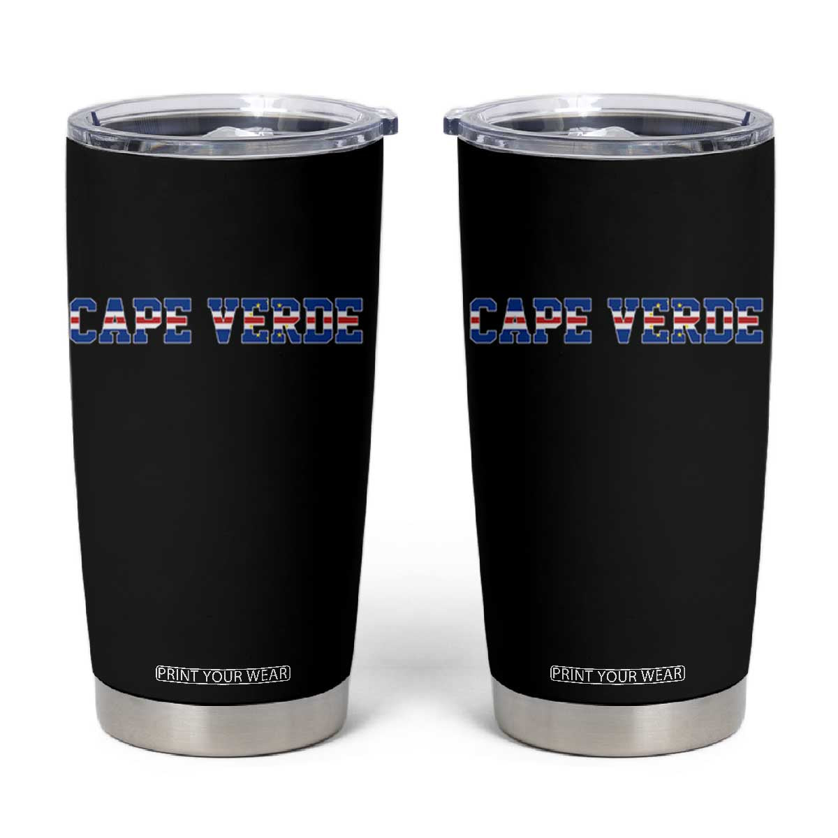 Cabo Verde Flag Cabo Verdean Pride Tumbler Cup TS14 Black Print Your Wear