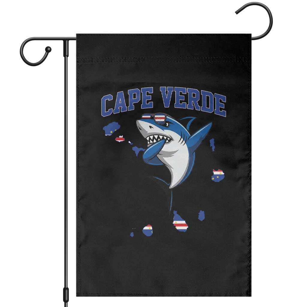 Cape Verde Flag Map Shark Cape Verdean Roots Garden Flag TS14 Black Print Your Wear