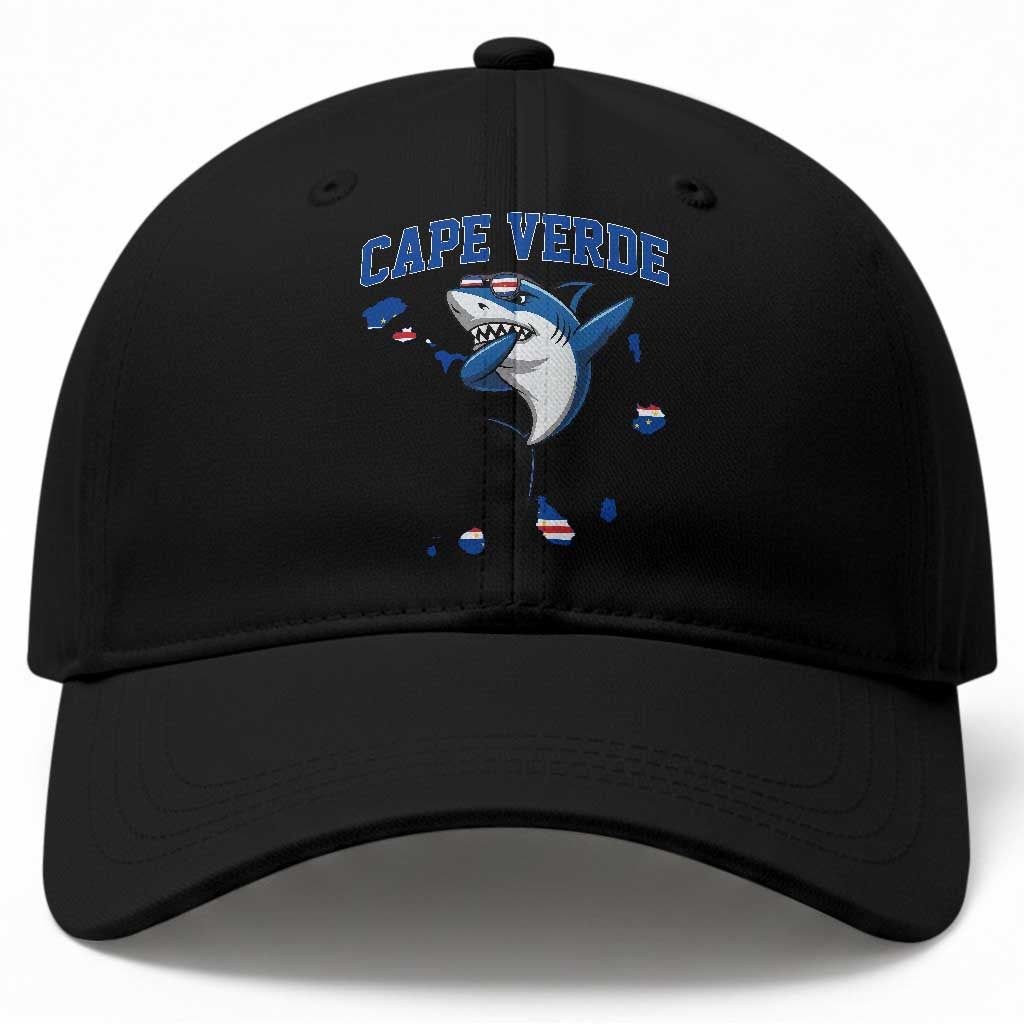 Cape Verde Flag Map Shark Cape Verdean Roots Baseball Cap TS14 Print Your Wear