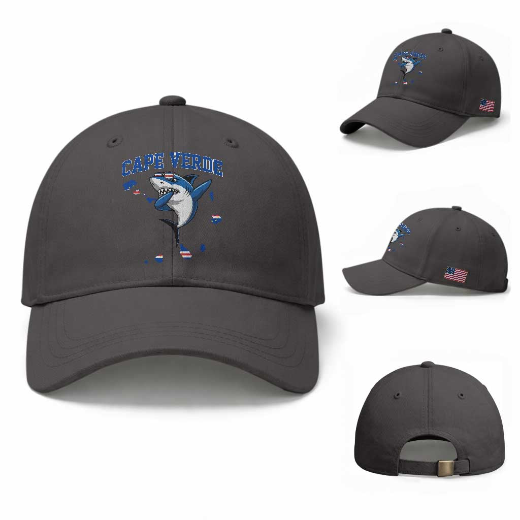 Cape Verde Flag Map Shark Cape Verdean Roots Baseball Cap