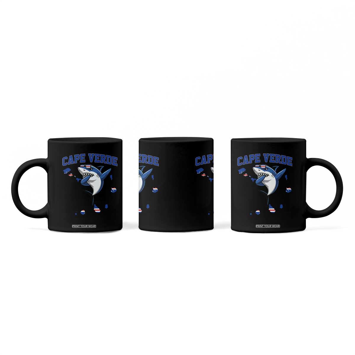 Cape Verde Flag Map Shark Cape Verdean Roots Coffee Mug TS14 Print Your Wear