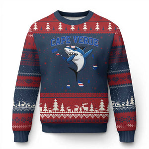 Cape Verde Flag Map Shark Cape Verdean Roots Ugly Christmas Sweater