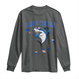 Cape Verde Flag Map Shark Cape Verdean Roots Long Sleeve Shirt