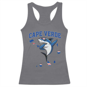 Cape Verde Flag Map Shark Cape Verdean Roots Racerback Tank Top