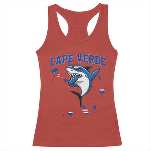 Cape Verde Flag Map Shark Cape Verdean Roots Racerback Tank Top