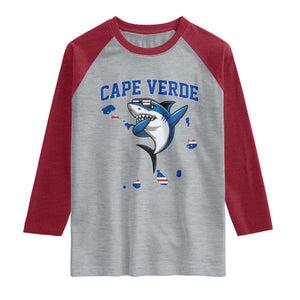 Cape Verde Flag Map Shark Cape Verdean Roots Raglan Shirt