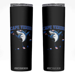 Cape Verde Flag Map Shark Cape Verdean Roots Skinny Tumbler TS14 Black Print Your Wear