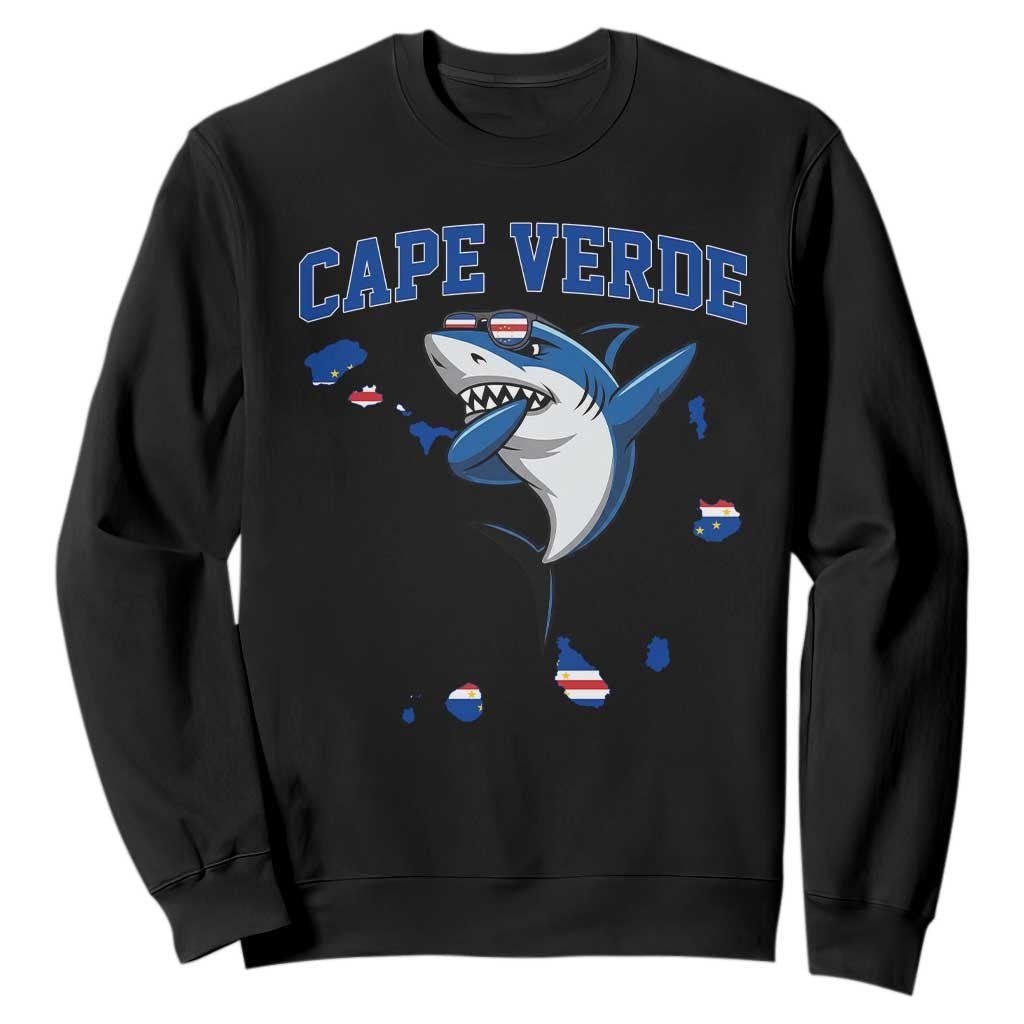 Cape Verde Flag Map Shark Cape Verdean Roots Sweatshirt